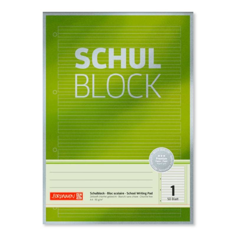 BRUNNEN Schulblock Premium Rand gelocht 90g/qm A4 Lineatur 1 BRUNNEN Schulblock Premium Rand gelocht 90g/qm A4 Lineatur 1