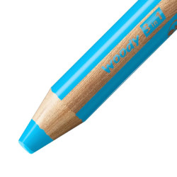 STABILO Buntstift, Wasserfarbe & Wachsmalkreide woody 3 in 1 Einzelstift cyanblau Mine