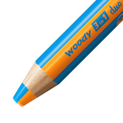 STABILO Buntstifte/Wachsmalstifte woody 3 in 1 duo Einzelstift orange/mittelblau Mine