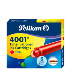 PELIKAN Füllerpatronen - TP/6 Tinte 4001® 6-Stück brillantrot